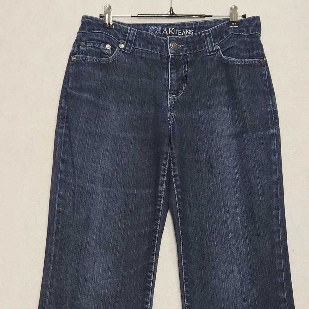 Anne Klein AK Jeans Straight Leg Women 4 Dark Wash Denim Pants